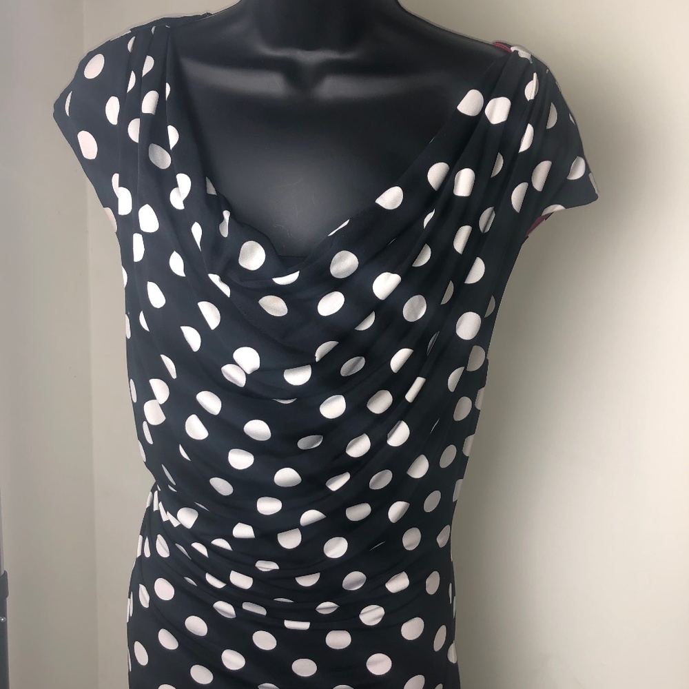 Black and White Polka Dot Midi Dress | Size 12